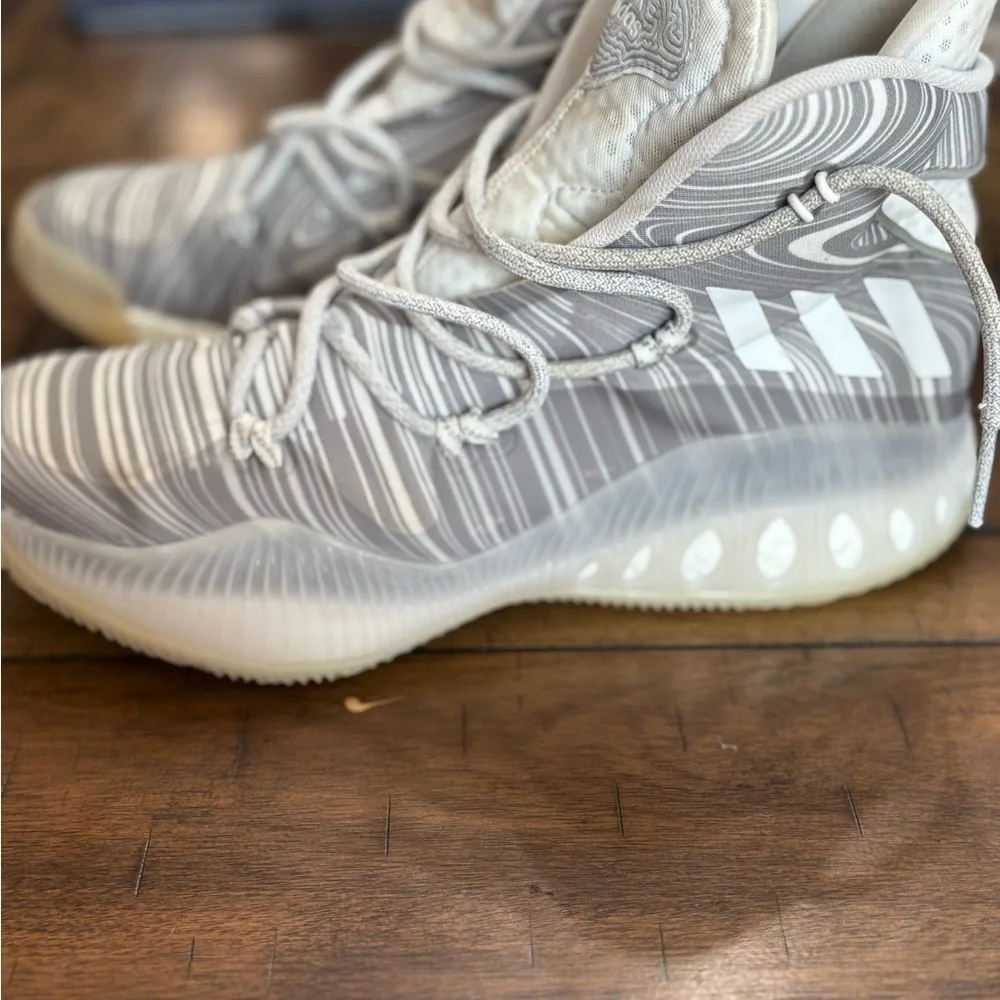 Adidas Men's Gray and White Athletic Shoes